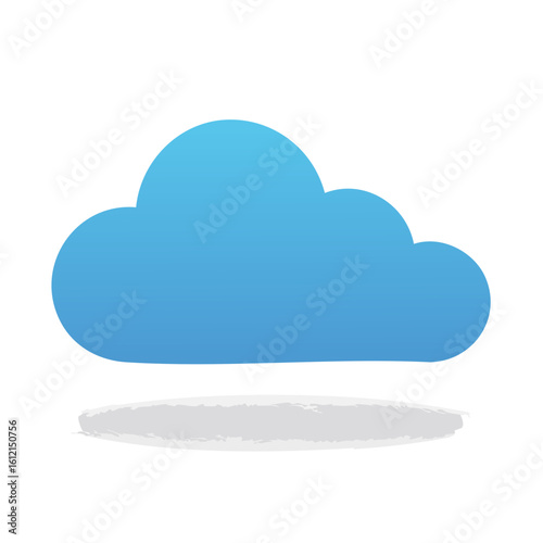 Blue cloud graphic with a textured shadow on a dark background. Ideal for weather, technology, and design concepts.