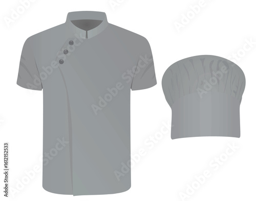 Grey chef uniform. vector illustration	
