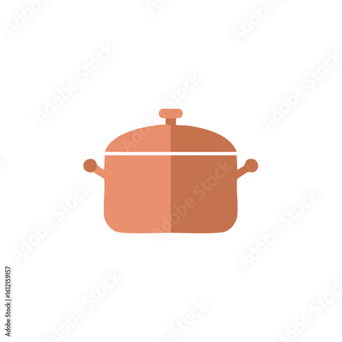 Pot with lid cookware kitchenware icon simple illustration cooking food preparation recipe vector