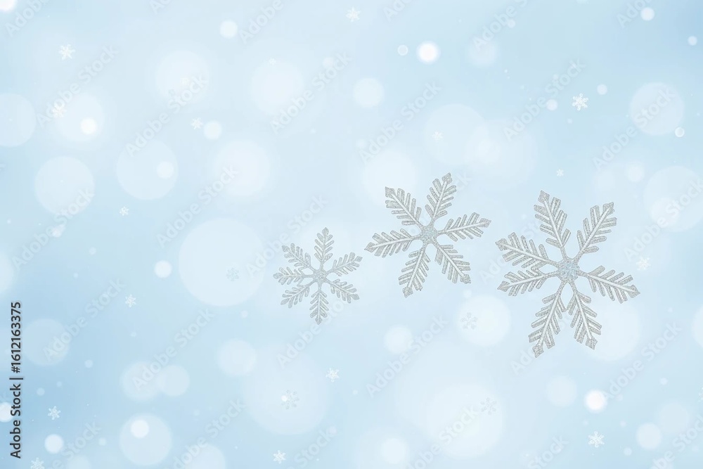 Schneeflocken auf zartem hellblauen Hintergrund Schneeflocken auf zartem hellblauen Hintergrund