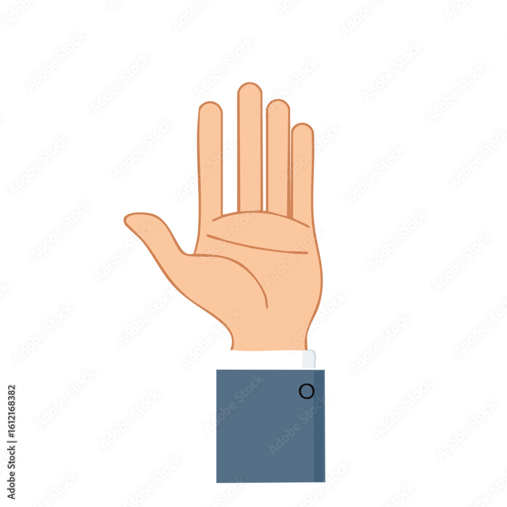 Hand gesture with four fingers up against a black background business greeting illustration Hand gesture with four fingers up against a black background business greeting illustration