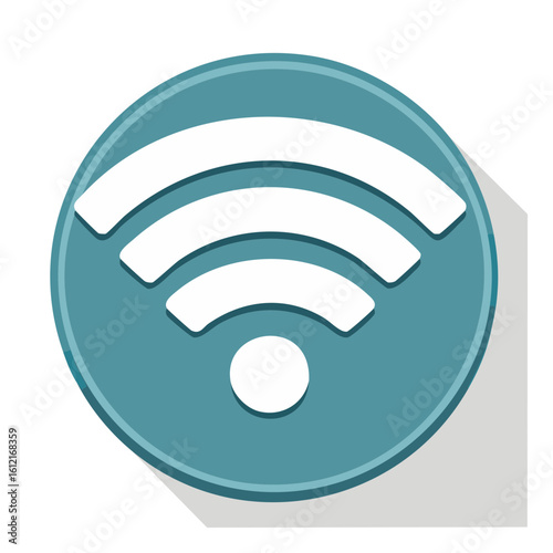 Wi-Fi signal icon with shadow for wireless connectivity digital access symbol internet technology hotspot network