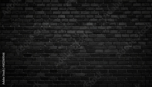 Black brick wall with sleek horizontal arrangement.