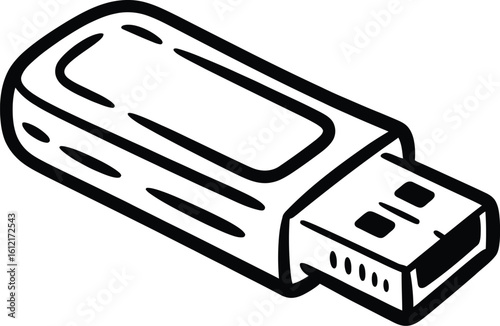 Portable USB drive illustration for convenient file storage and transfer solutions icon design