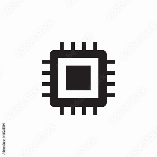 microchip connection icon sign vector