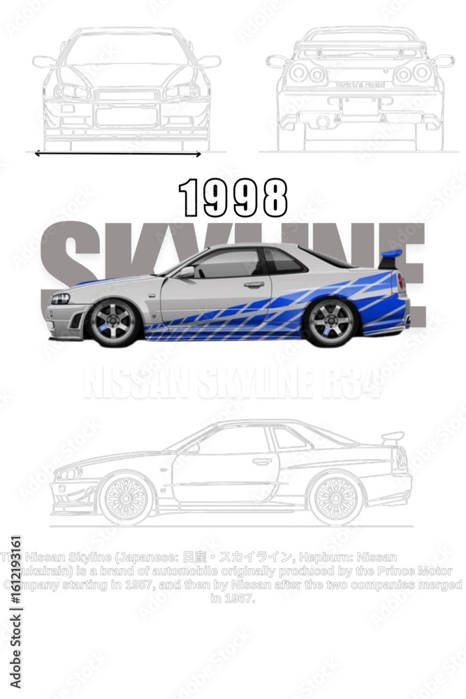 Obraz premium Plantilla Skyline diseño para camisetas