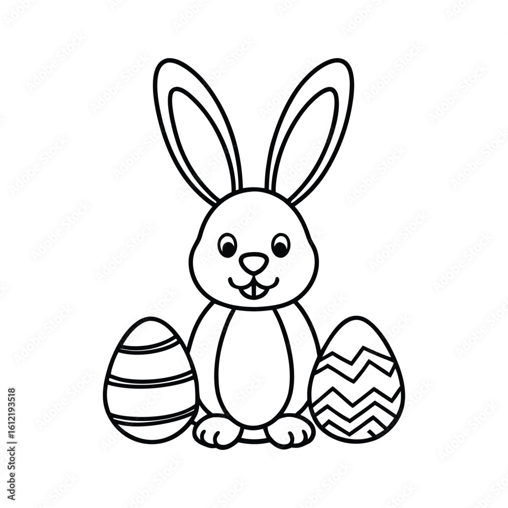 Obraz premium easter bunny with eggs