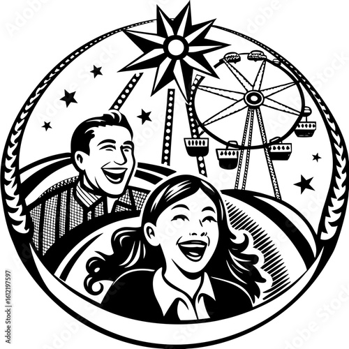 Amusement Park Fun, Roller Coaster Thrill, Exciting Rides, Family Adventure