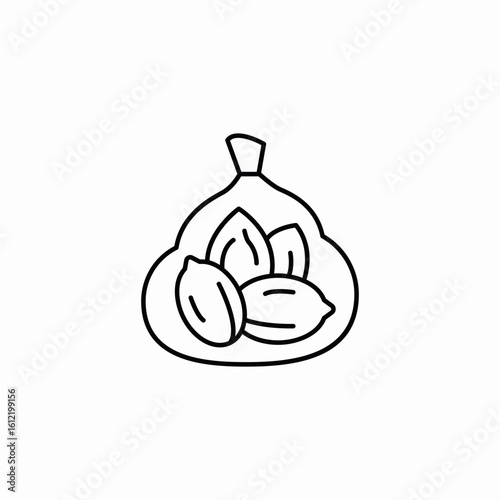walnut sack icon sign vector