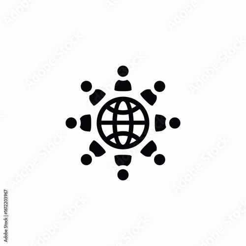 global company network icon sign vector