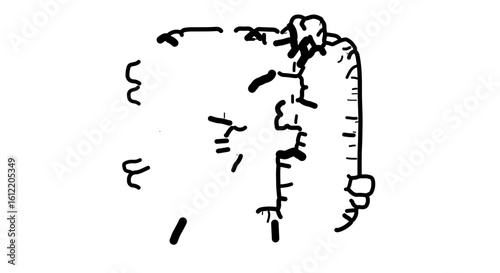 Social network icon illustration of a hand drawn brain scan with medical imaging for neurological research and diagnosis tool vector