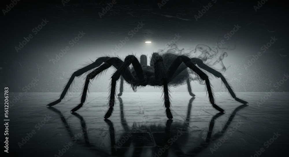 Fototapeta premium Tarantula in dark room