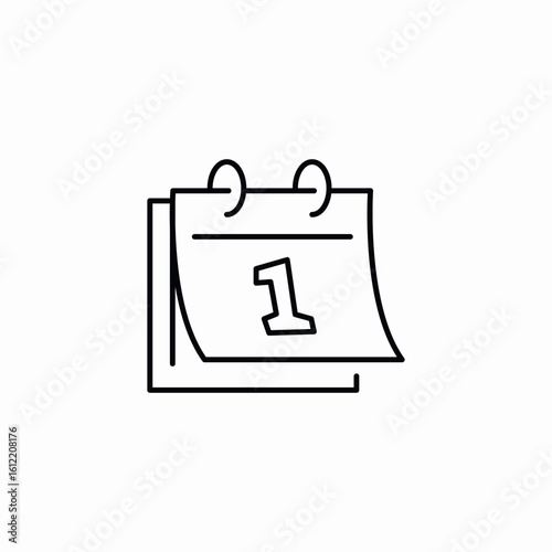 small spiral calendar date icon sign vector