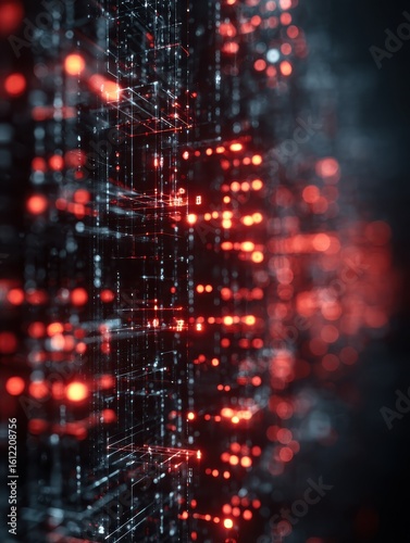 Wallpaper Mural glowing matrix of secure network nodes and encrypted data streams Torontodigital.ca