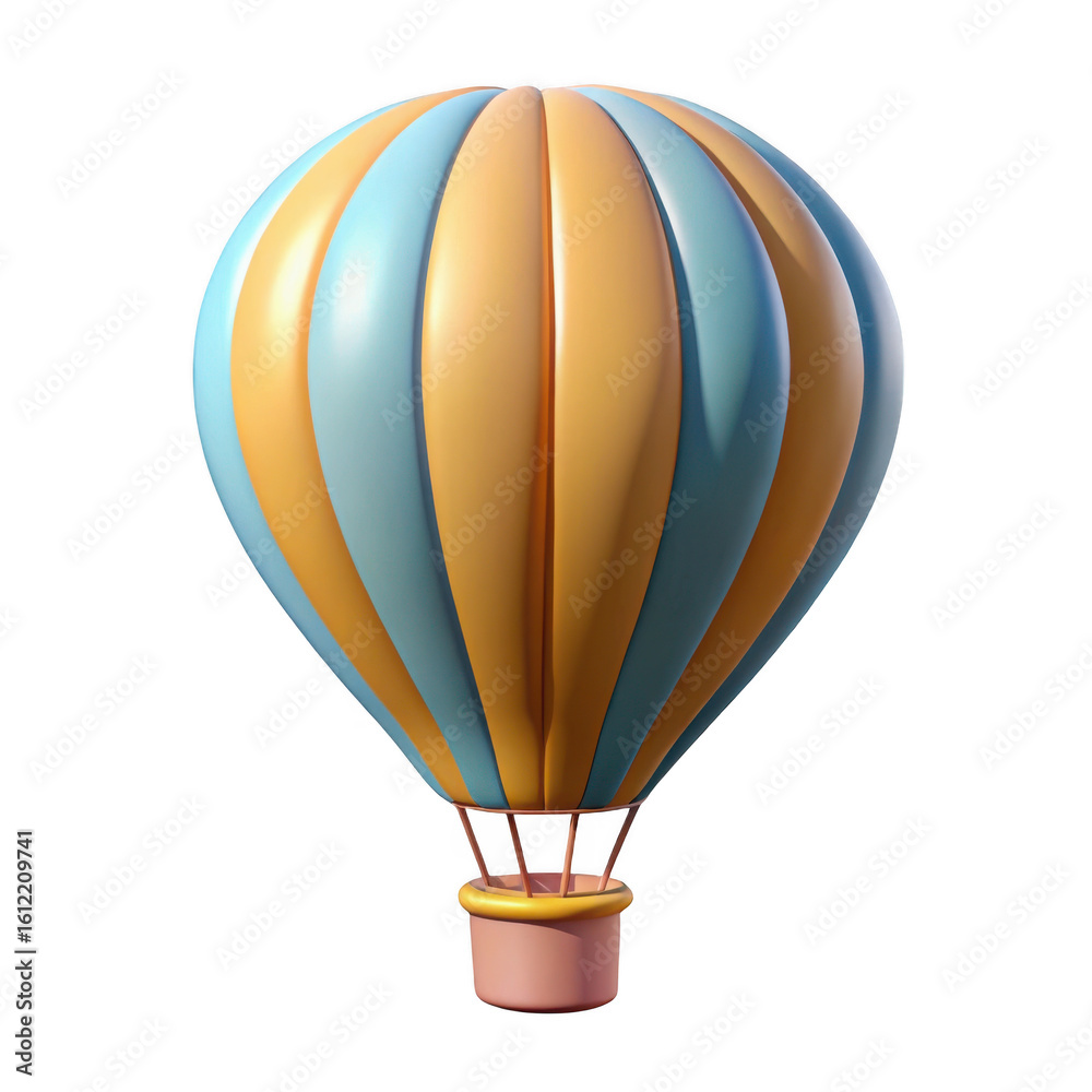 Naklejka premium 3d hot air balloon isolated on transparent background