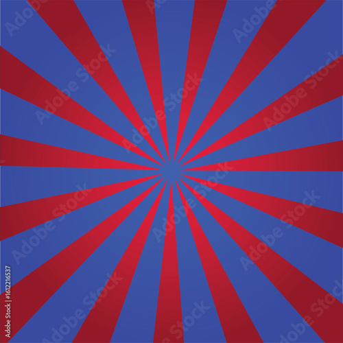 Retro Starburst Pattern in Blue and Red Dynamic Radial Design, new, trendy, 2025, unique,