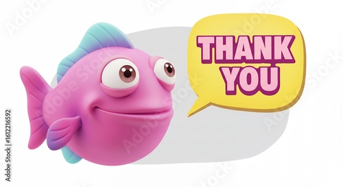 Cartoon fish saying thank you