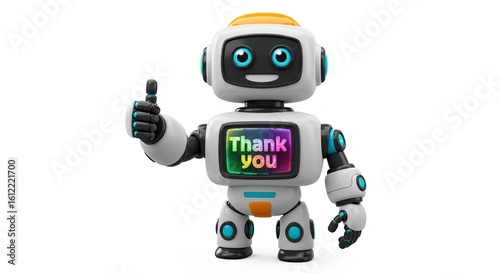 Friendly robot saying thank you