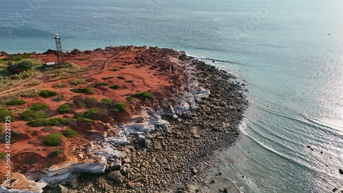 Aerial drone view of Gantheaume Point in Broome, Western Australia