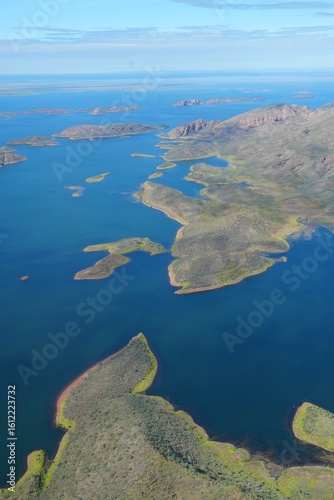 Aerial view of Lake Argyle in Kununurra, Western Australia