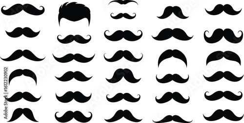 Black Moustache & Hair Styles - AI Generative
