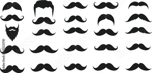 Black Moustache and Beard Styles - AI Generative
