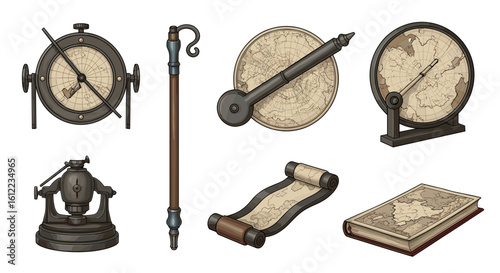 Assorted Navigation Equipment: Tools of Exploration and Discovery Still Life