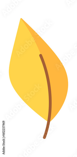 Yellow autumn leaf botany element