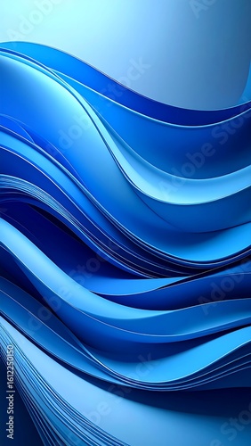 Abstract blue wavy shapes