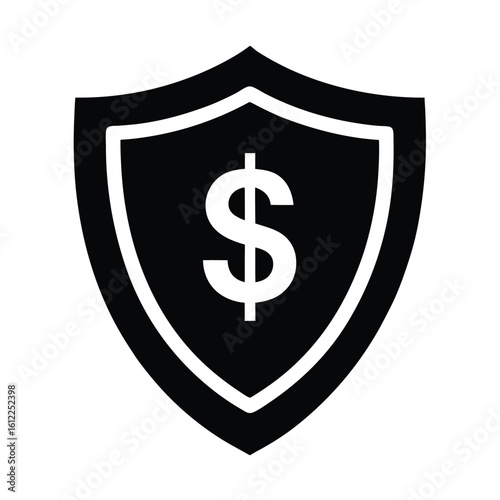 Shield with dollar symbol for financial security silhouette Free Download Shield with dollar symbol for financial security silhouette - GFXLoad
