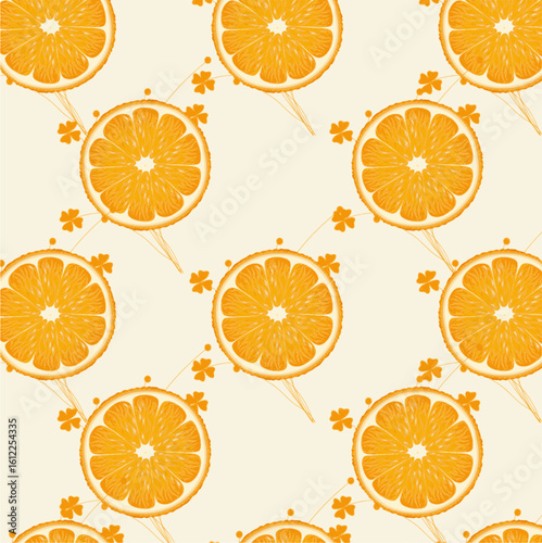seamless pattern of orange slices .
