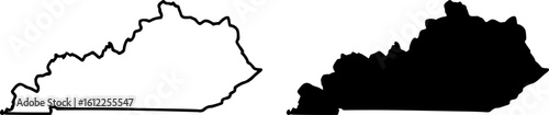 Kentucky state border map outline and silhouette vector graphic isolated image decal