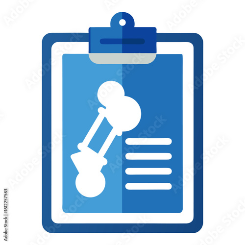 Orthopedic Surgery Icon with Hip Replacement X-ray on a Medical Clipboard