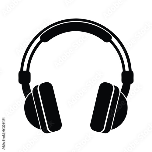 Classic over ear headphones silhouette for music lovers