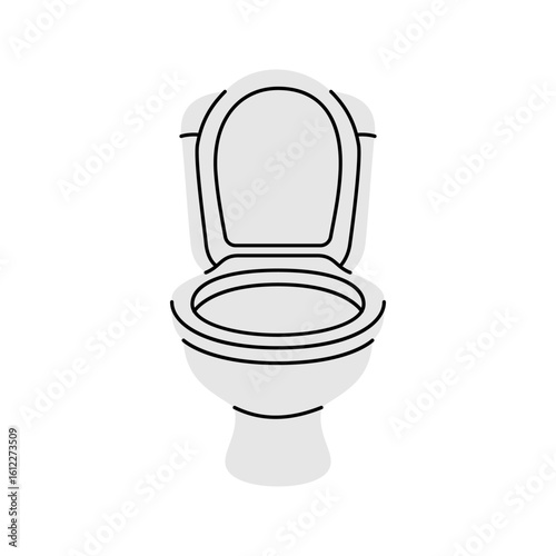 Ceramic toilet bowl. Bathroom hygiene. Vector illustration