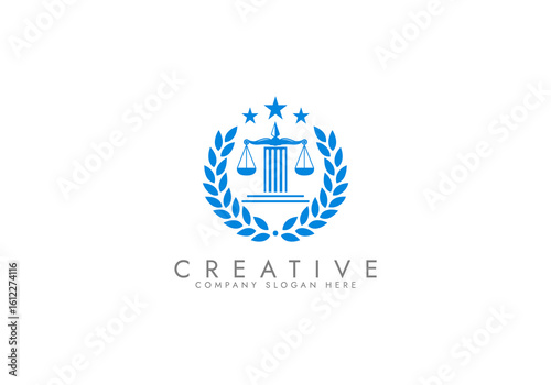 Law logo scales justice law firm logo  justice lawyer logo vector design
