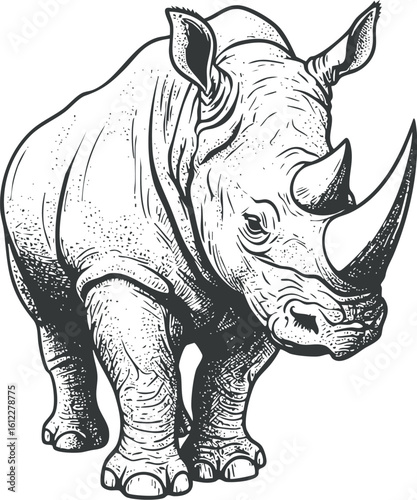 Monochrome rhino vector