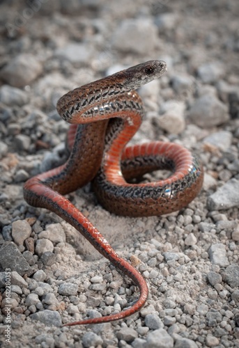 Northern Redbelly Snake macro portrait 