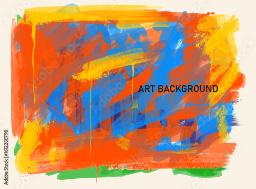Art oil and acrylic smear blot vector canvas painting. Art abstract rough colorful multicolored art on canvas. Abstract texture pastel colored stain brushstroke texture background. Vector illustration
