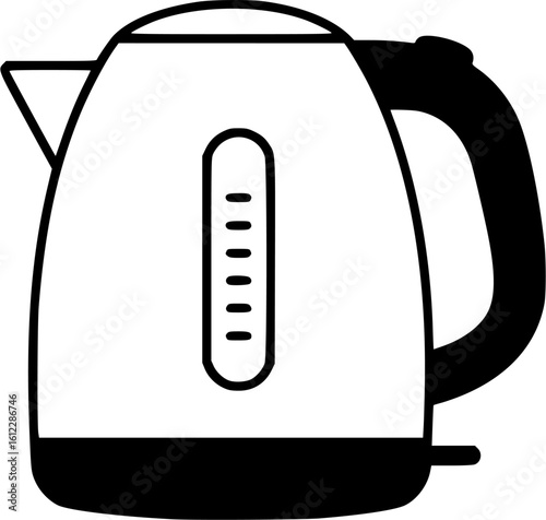 Electric tea kettle outline icon vector
