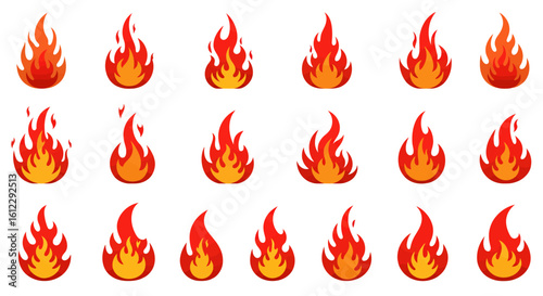 Dynamic Representation of Fiery Flames in Multiple Stylized Forms for Visual Projects and Concepts
