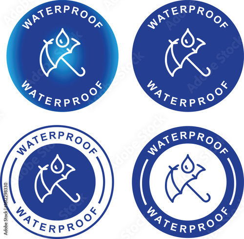 Weatherproof Label Icon – Waterproof Vector Logo for Outdoor Gear and Packaging