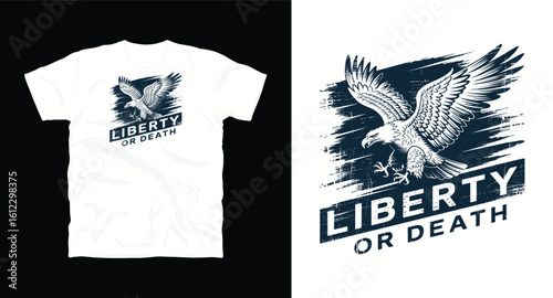 Liberty or death typography memorial vector graphic t-shirt design print