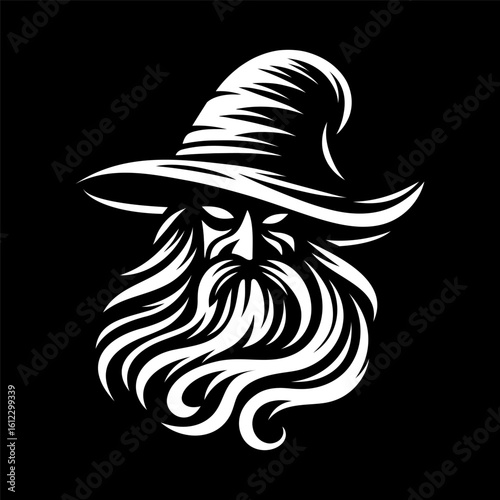 Magical Wizard Logo in Black
