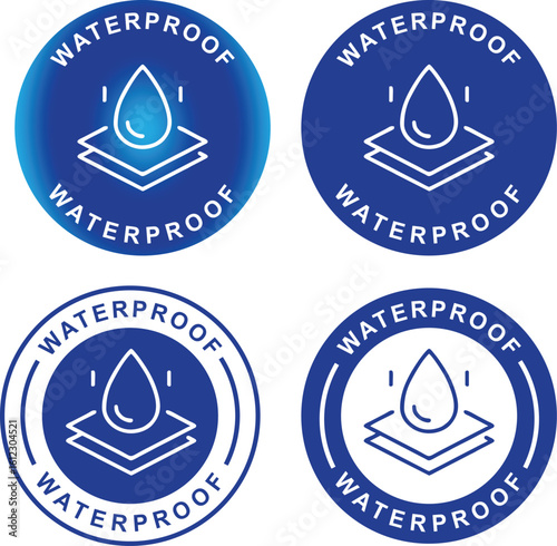 Water Resistant Label Icon – Waterproof Product Mark for Industrial and Retail Brands