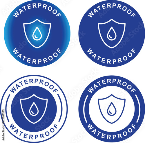Waterproof Icon – Durable Product Label for Packaging, Stickers, and Branding