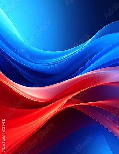 Abstract blue and red waves