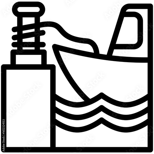 Riggings black outline icon, use for ocean, marine, sea and nautical UI, UX kit, app and web development, digital or print.