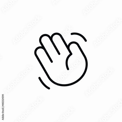 wave greeting icon sign vector