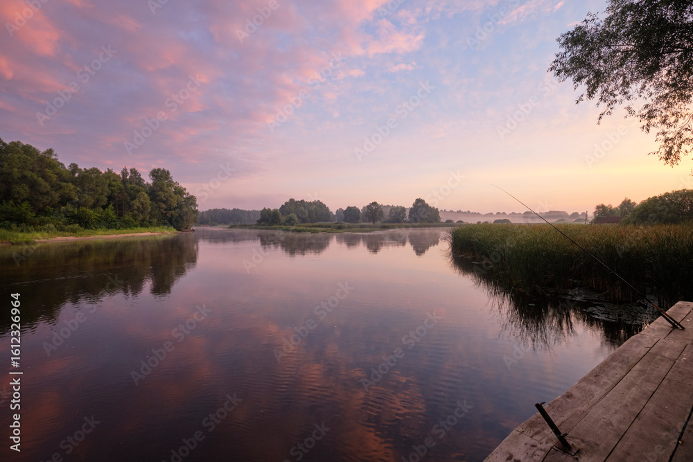 Fototapeta premium sunrise over the lake